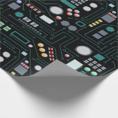 コンピューター回路基板パターン オフィス装飾 ラッピングペーパー (角)