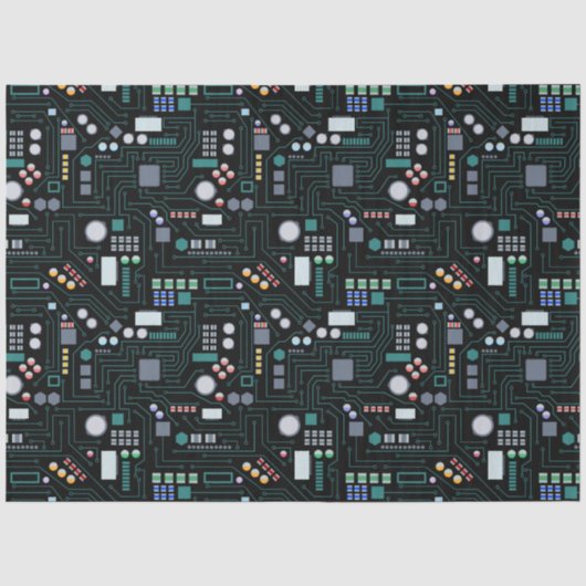 コンピューター回路基板パターン オフィス装飾 薄葉紙 (正面)