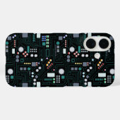 コンピューター回路基板パターン オフィス装飾 Case-Mate iPhoneケース (裏面 (横))