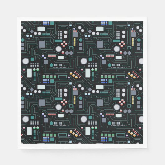コンピューター回路基板パターン スタンダードランチョンナプキン (正面)
