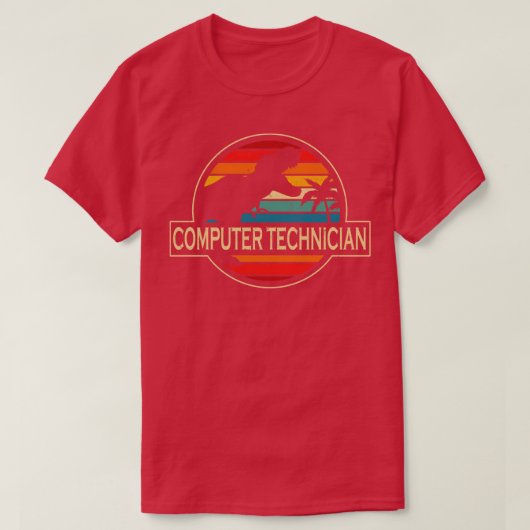コンピューター技術者の恐竜 Tシャツ (デザイン正面)