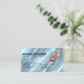 コンピューター技術者 |通信デバイス 名刺 (スタンド正面)