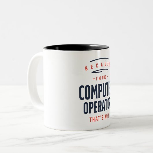 コンピューター操作者の職種 ツートーンマグカップ (正面左)