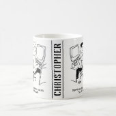 コンピューター操作者の電子メールによる砂糖の要求 コーヒーマグカップ (中央)