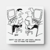 コンピューター操作者の電子メールによる砂糖の要求 フォトプラーク (正面)