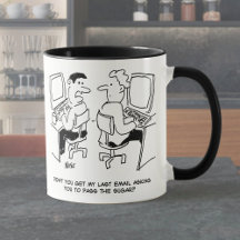 コンピューター操作者の電子メールによる砂糖の要求