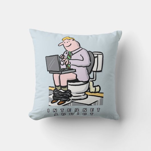 コンピューター、インターネット、ソーシャルメディア中毒 クッション (正面)