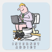 コンピューター、インターネット、ソーシャルメディア中毒 スクエアシール (正面)