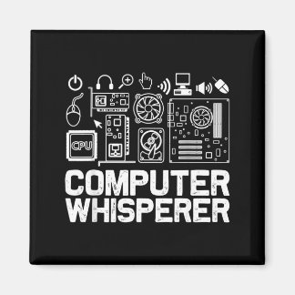 コンピューター・ウィスパーTシャツ 技術サポート ネルド ギーク マグネット