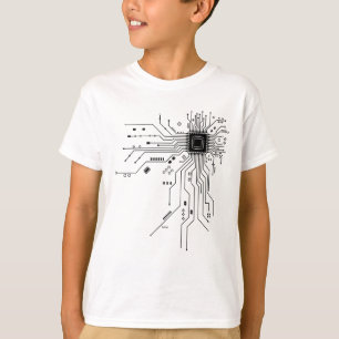 コンピューターCPUチップPCB回路設計テクノロジーギフト Tシャツ