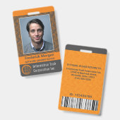 コンピューターIT従業員カスタム写真バーコードロゴ バッジ (正面＆裏面)