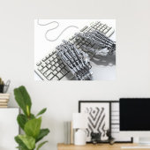 コンピュータ上でのロボットの動作 ポスター (ホームオフィス)