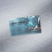 コンピュータ上のビジネスマン | データ マグネット名刺 (インサイチュ)