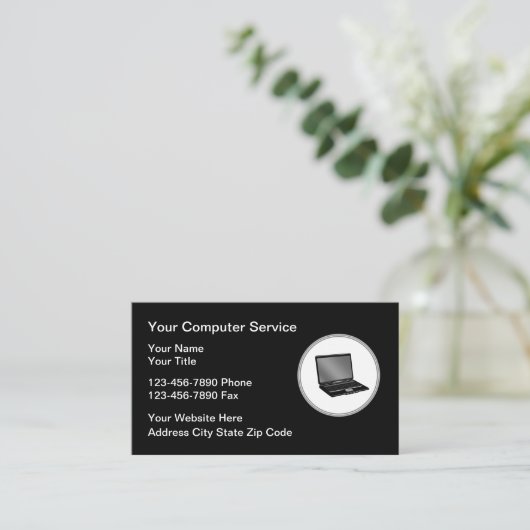 コンピュータ修復サービスの名刺 名刺 (スタンド正面)
