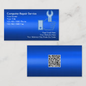 コンピュータ修復サービスプロフェッショナルQRコード 名刺 (正面/裏面)