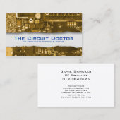 コンピュータ修復ビジネスカード電子回路 名刺 (正面/裏面)