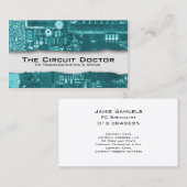 コンピュータ修復ビジネスカード電子回路 名刺 (正面/裏面)