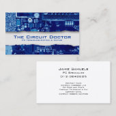 コンピュータ修復ビジネスカード電子回路 名刺 (正面/裏面)