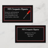 コンピュータ修復ブラック名刺 名刺 (正面/裏面)