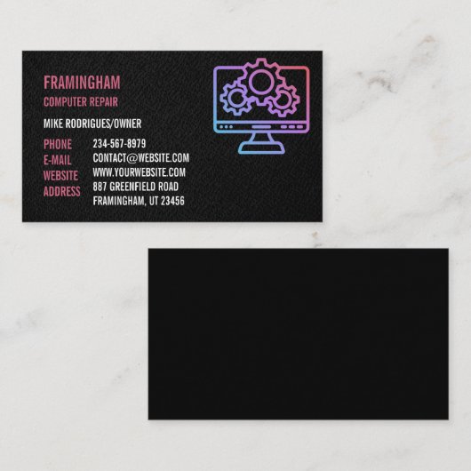 コンピュータ修復プロフェッショナル名刺 名刺 (正面/裏面)