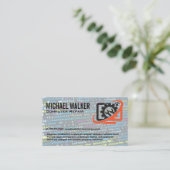 コンピュータ修復ロゴ | 技術者 | ブルーカラー 名刺 (スタンド正面)