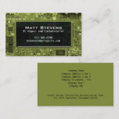 コンピュータ修復名刺の回路ウィンドウ 名刺 (正面/裏面)