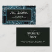 コンピュータ修復名刺の回路ウィンドウ 名刺 (正面/裏面)