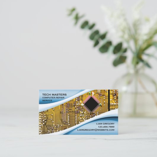 コンピュータ修復名刺 名刺 (スタンド正面)