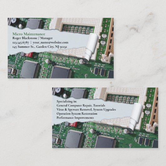 コンピュータ修復名刺 名刺 (正面/裏面)