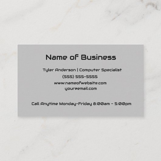 コンピュータ修復名刺 名刺 (裏面)