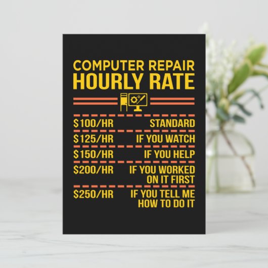 コンピュータ修復IT技術ソフトウェアプログラマギーク サンキューカード (スタンド正面)