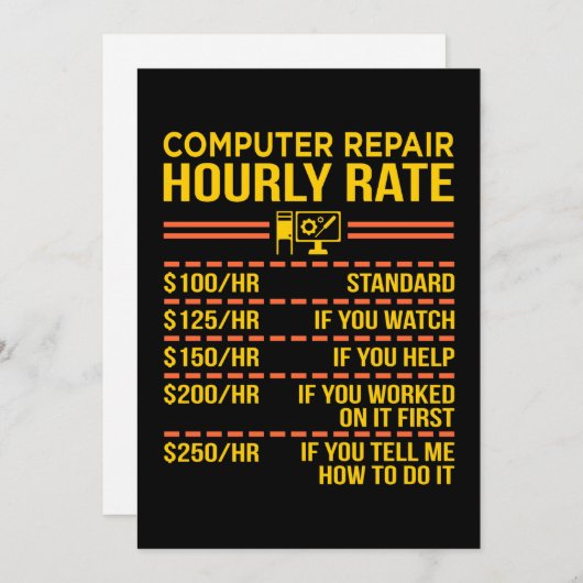 コンピュータ修復IT技術ソフトウェアプログラマギーク サンキューカード (正面/裏面)