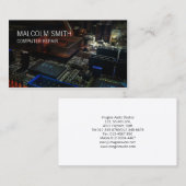 コンピュータ修復PCマザーボード回路 名刺 (正面/裏面)