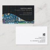 コンピュータ修理スペシャリストのマザーボード回路 名刺 (正面/裏面)