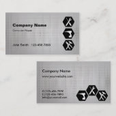 コンピュータ修理デジタル銀製の名刺 名刺 (正面/裏面)