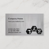 コンピュータ修理デジタル銀製の名刺 名刺 (裏面)