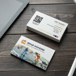 コンピュータ修理事業 | アニメーションシンプルホワイト 名刺