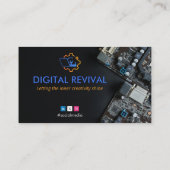 コンピュータ修理事業 | 暗モダン色 名刺 (裏面)