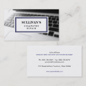 コンピュータ修理技術者のキーボクラシックードぼやけ 名刺 (正面/裏面)