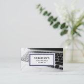 コンピュータ修理技術者のキーボクラシックードぼやけ 名刺 (スタンド正面)