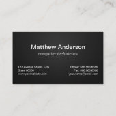 コンピュータ修理技術者のPCマザーボードの写真 名刺 (裏面)