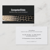 コンピュータ修理技術者キーボード黒PC 名刺 (正面/裏面)