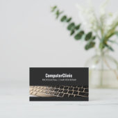 コンピュータ修理技術者キーボード黒PC 名刺 (スタンド正面)