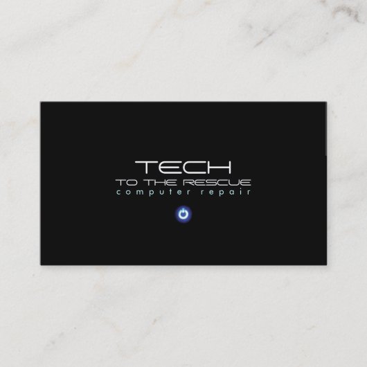 コンピュータ修理技術者ブラックPC名刺 名刺 (正面)