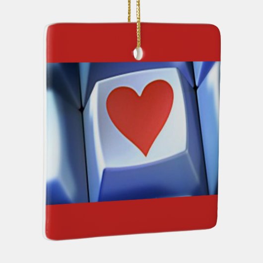 コンピュータ個人ハート用コンピュータオーナメント セラミックオーナメント (右)