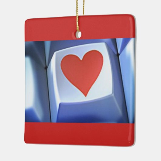 コンピュータ個人ハート用コンピュータオーナメント セラミックオーナメント (左)