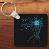 コンピュータ先生ギフト回路基板Cpuチップ キーホルダー (正面)