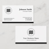 コンピュータ先生白黒変更ロゴ 名刺 (正面/裏面)