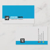 コンピュータ先生 – パーソナルアクアブルー 名刺 (正面/裏面)