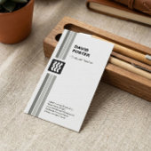 コンピュータ先生-モダン白黒 名刺